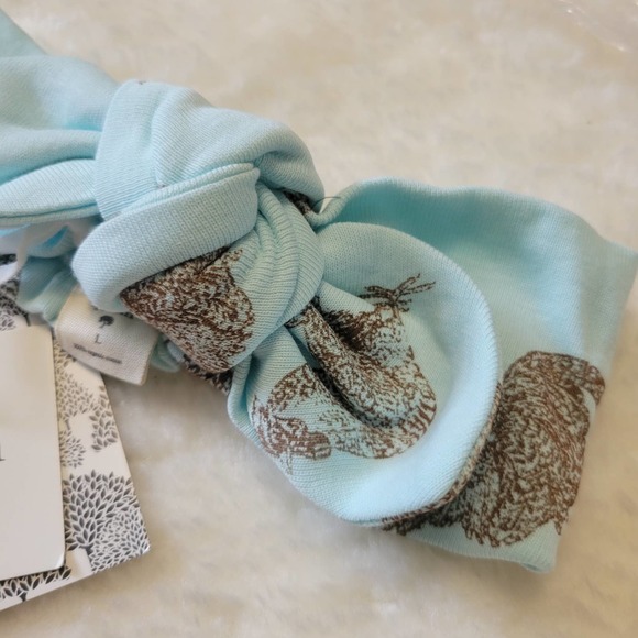 KATE QUINN Aqua Rooster Elastic Knot Top Headband L - Picture 2 of 3